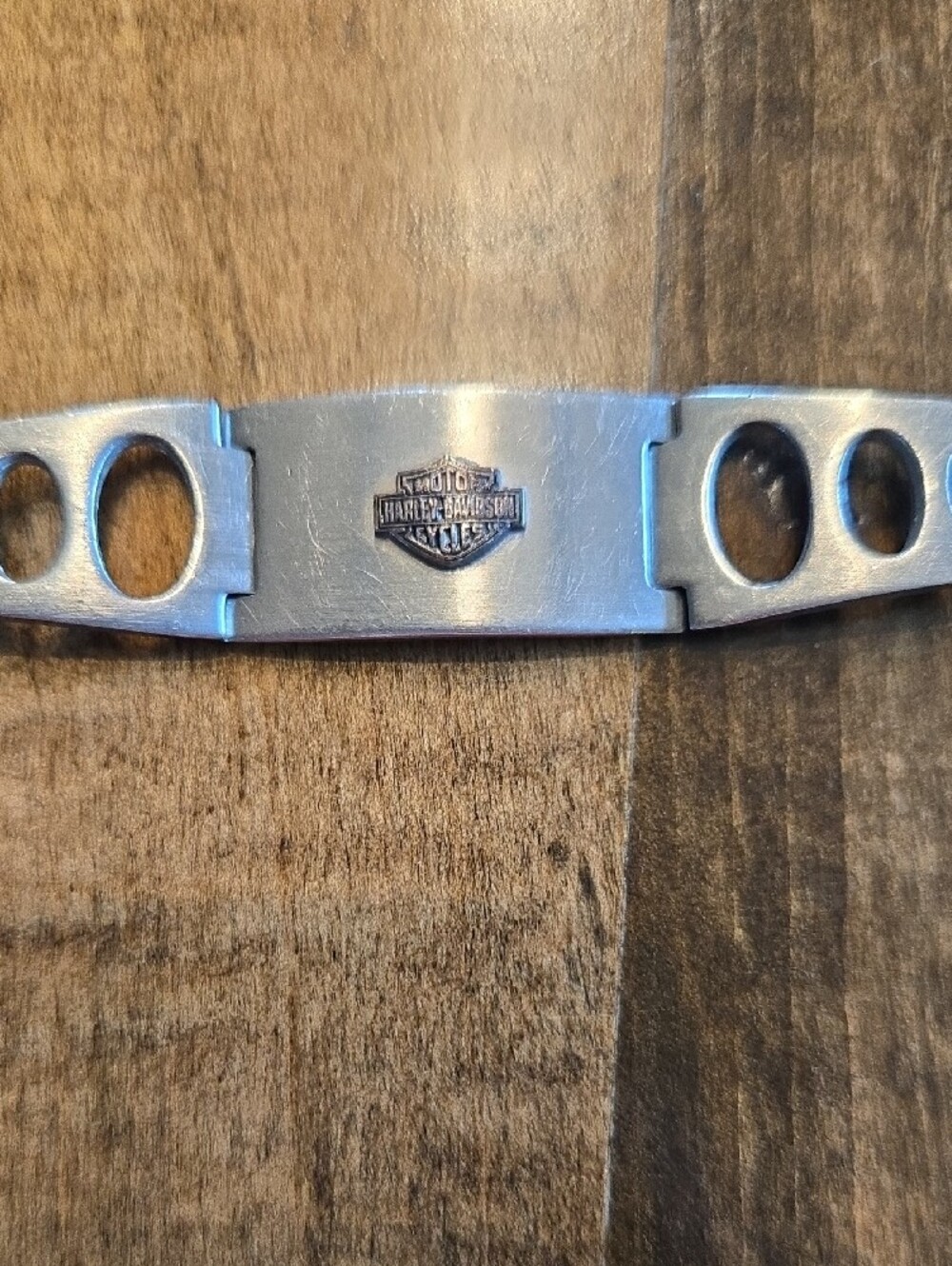 Harley-Davidson Silver-Tone Cutout ID Bracelet - Picture 2 of 2